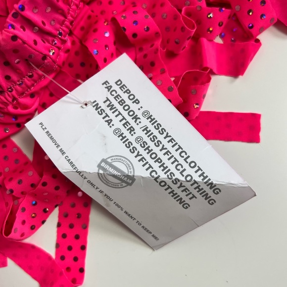 NWT HissyFit Hot Pink Sequin Fringe Twirl Overlay Skirt - Picture 4 of 10